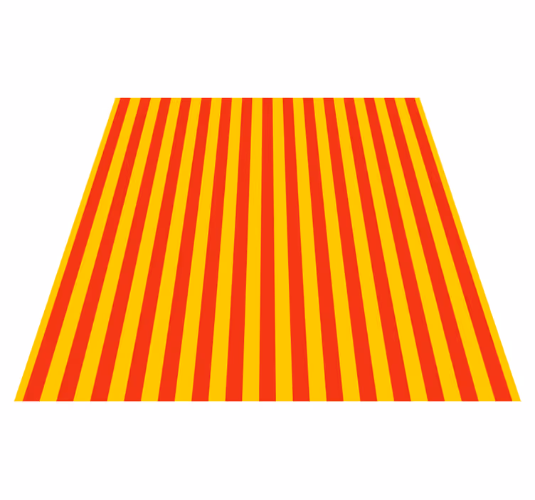 Verticaal rood en geel vinyl tapijt met strepen - TenStickers