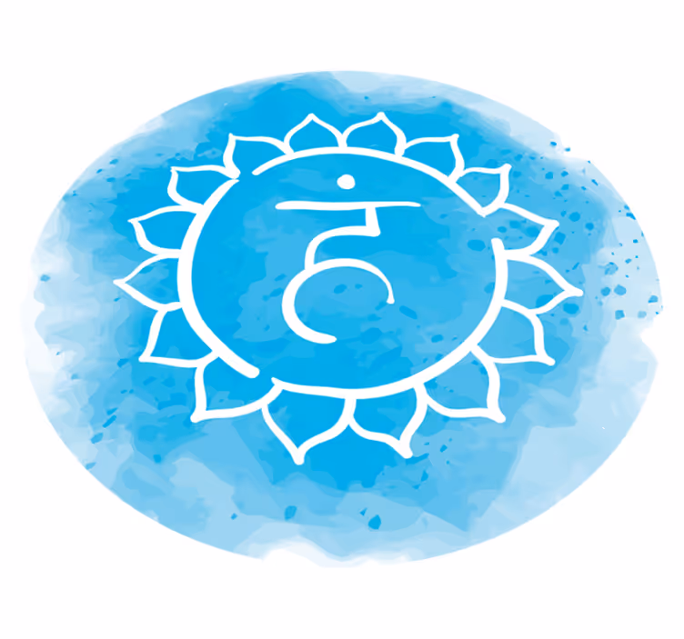 Sereen blauw symbool vinyl tapijt mandala - TenStickers