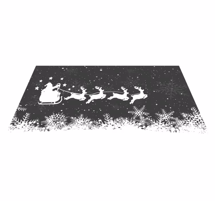 Scène met de slee van de kerstman vinyl tapijt kerstmis - TenStickers