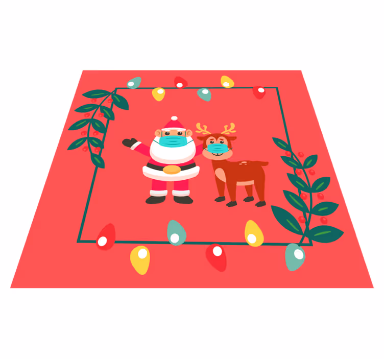 Kerstman charme met masker vinyl tapijt kerstmis - TenStickers