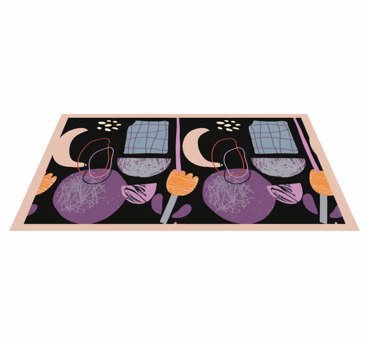 Nacht geometrische elementen vinyl tapijt modern - TenStickers