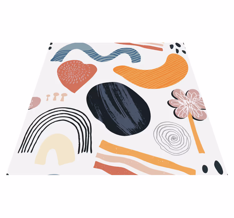 Abstract vormenensemble vinyl tapijt modern - TenStickers