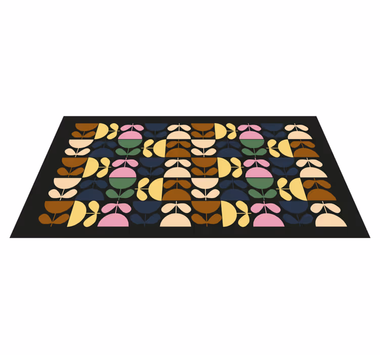 Levendige bladmotieven vinyl tapijt tegels - TenStickers