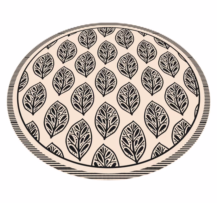 Bladpatroon vinyl tapijt natuur - TenStickers