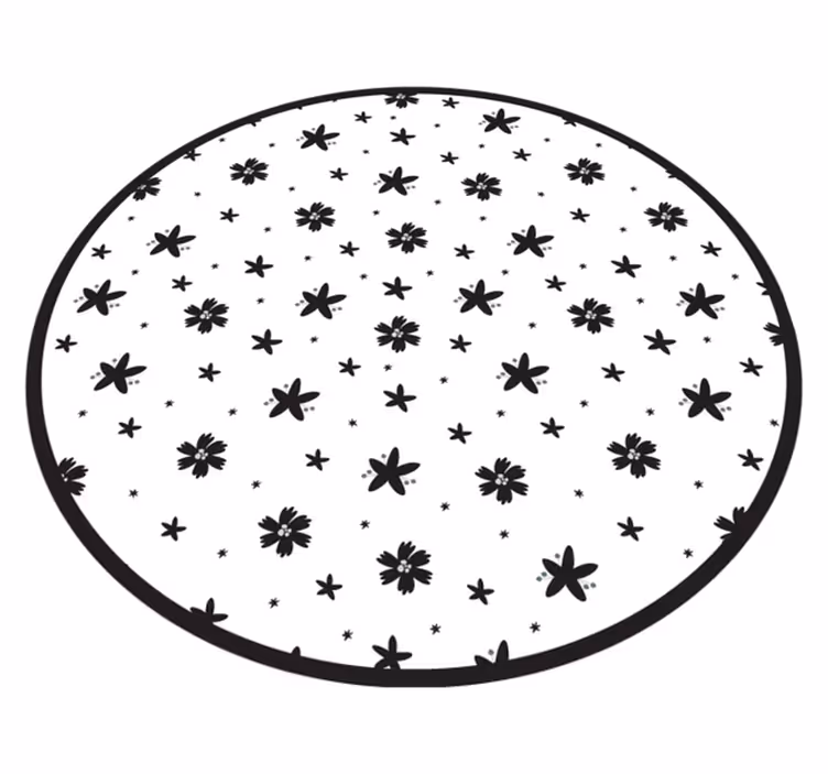Vinyl tapijt bloemen en planten sterrenpatroon - TenStickers