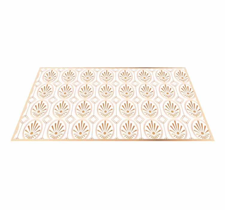 Verfijnd gouden motief vinyl tapijt mozaïek - TenStickers