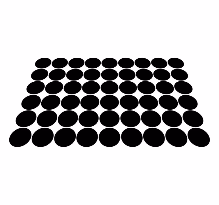 Monochroom cirkelpatroon vinyl tapijt geometrisch - TenStickers
