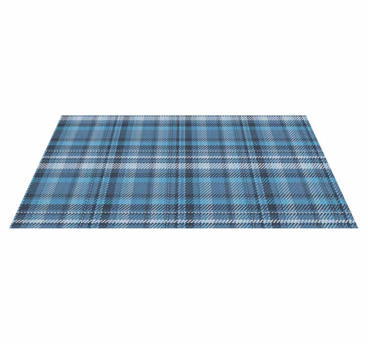 Geruit patroon blauw vinyl tapijt met strepen - TenStickers
