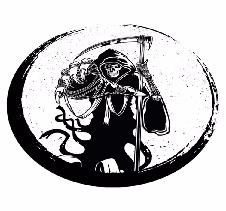 Grim reaper-motief vinyl tapijt Halloween - TenStickers