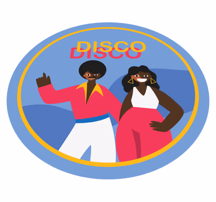 Stijlvolle discovibes vinyl vloerkleed rond - TenStickers