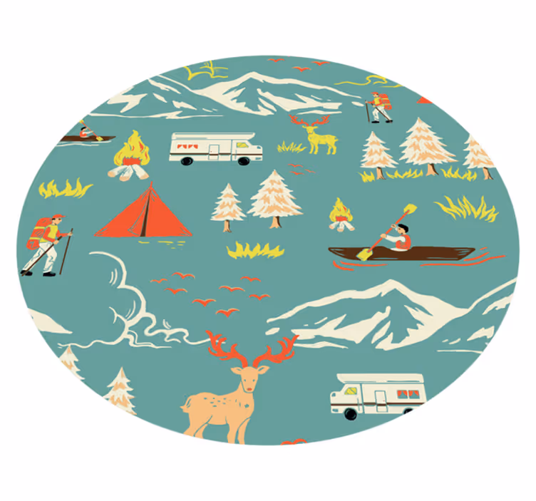 Buitenavontuur vinyl tapijt natuur - TenStickers