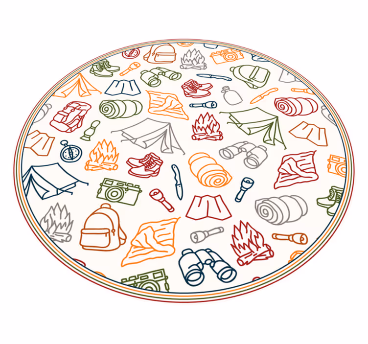 Vinyl tapijt voor meer kinderen met avontuurlijke iconen - TenStickers