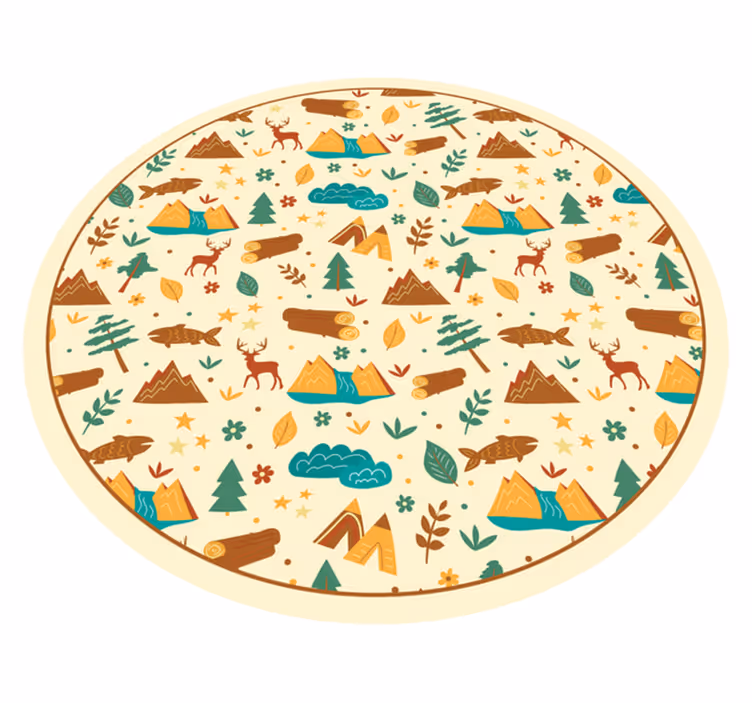 Buitenavontuur landschap vinyl tapijt natuur - TenStickers