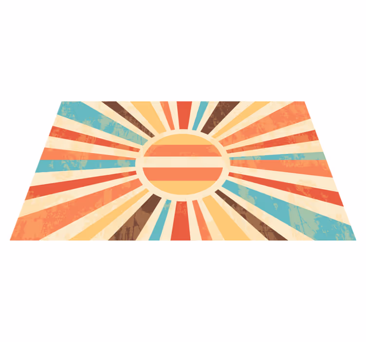 Zonsopgang kleurexplosie vinyl tapijt antiek - TenStickers