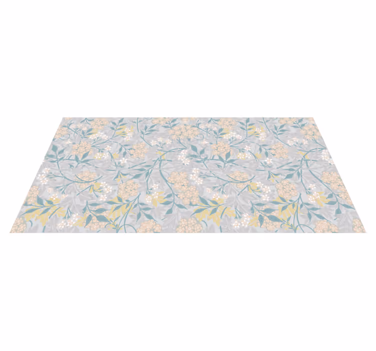Botanisch motief vinyl tapijt bloemen en planten - TenStickers