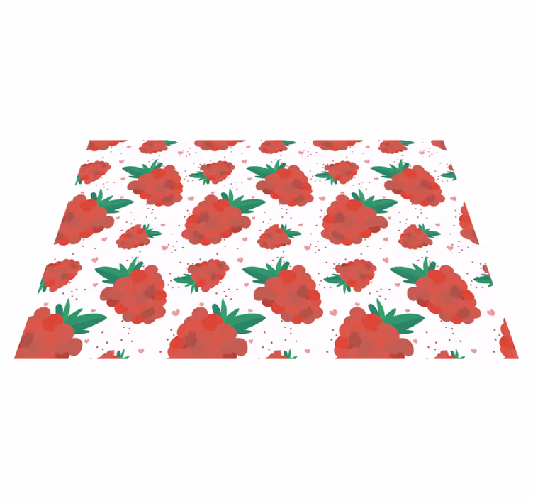 Levendig bessenpatroon vinyl tapijt bloemen en planten - TenStickers