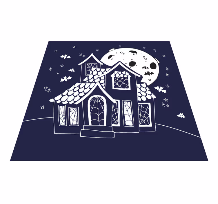 Griezelige landhuisomgeving vinyl tapijt Halloween - TenStickers