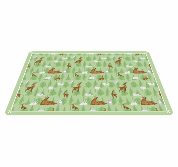 Groene boswezens dieren vinyl tapijt - TenStickers