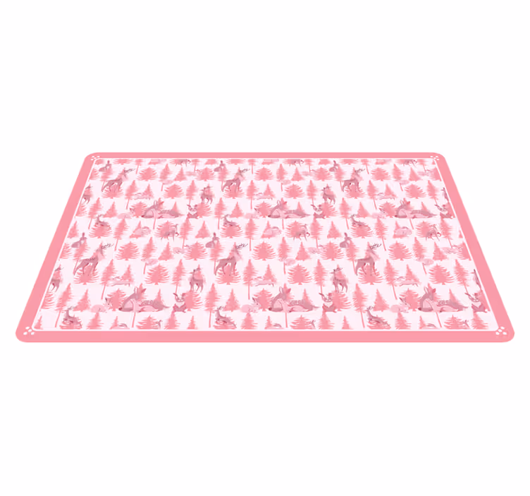 Speelse bosscène vinyl tapijt baby - TenStickers