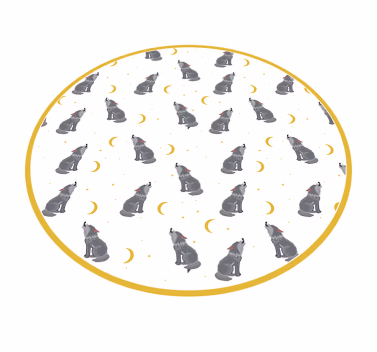 Wolf maan patroon vinyl tapijt dierenprint - TenStickers