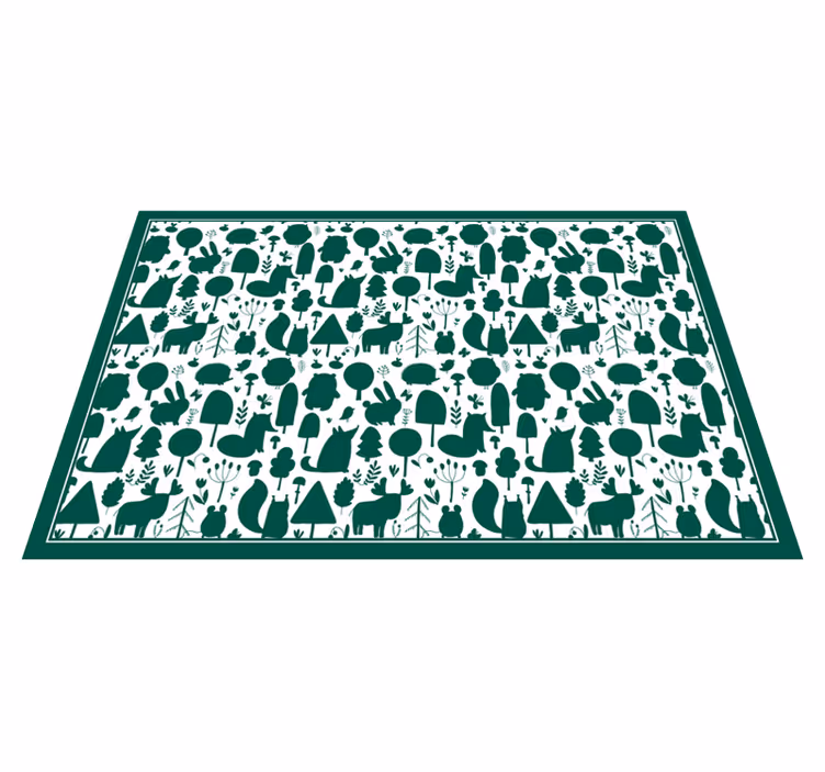 Vinyl tapijt natuur natuursilhouetten - TenStickers