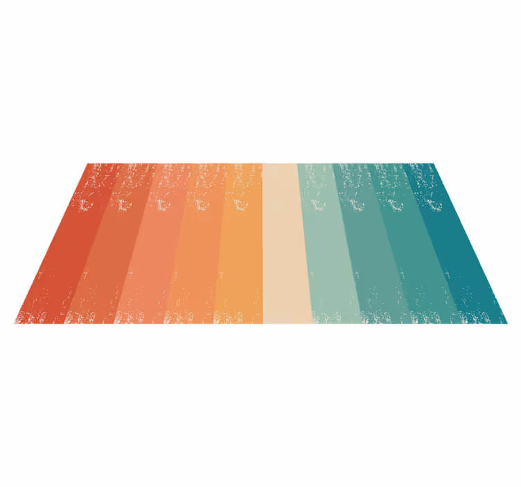 Kleurrijke gestreepte lagen vinyl tapijt minimalistisch - TenStickers