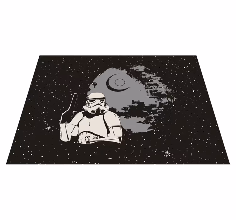 Ruimte stormtrooper scène vinyl tapijt voor meer kinderen - TenStickers