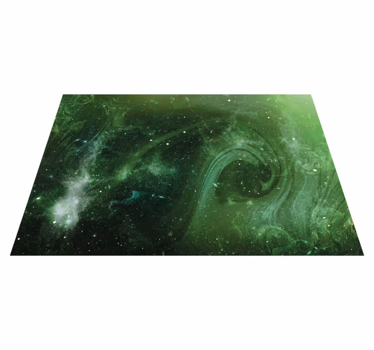 Kosmische groene werveling vinyl tapijt sterren - TenStickers