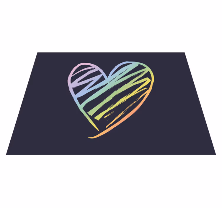 Regenboog hart vinyl tapijt tiener - TenStickers