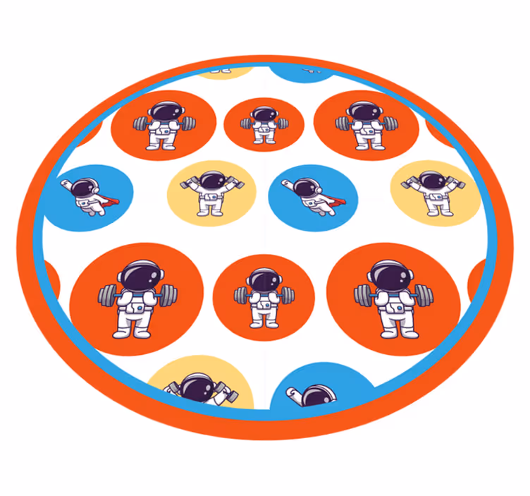Astronautenfitness vinyl tapijt voor meer kinderen - TenStickers