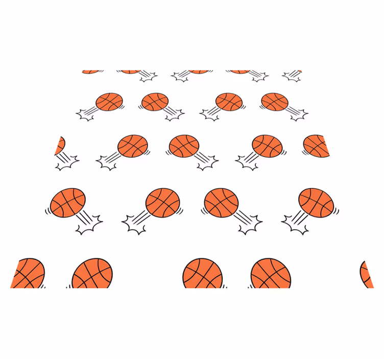 Basketbal bewegingspatroon vinyl tapijt voor meer kinderen - TenStickers