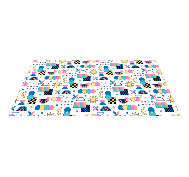 Levendige elementen vinyl tapijt geometrisch - TenStickers