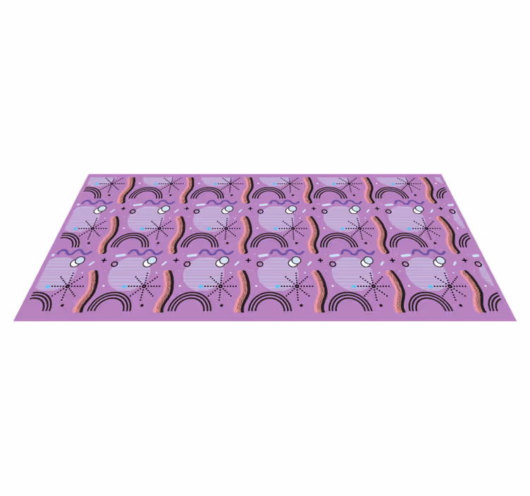 Paars regenboogpatroon vinyl tapijt voor meer kinderen - TenStickers