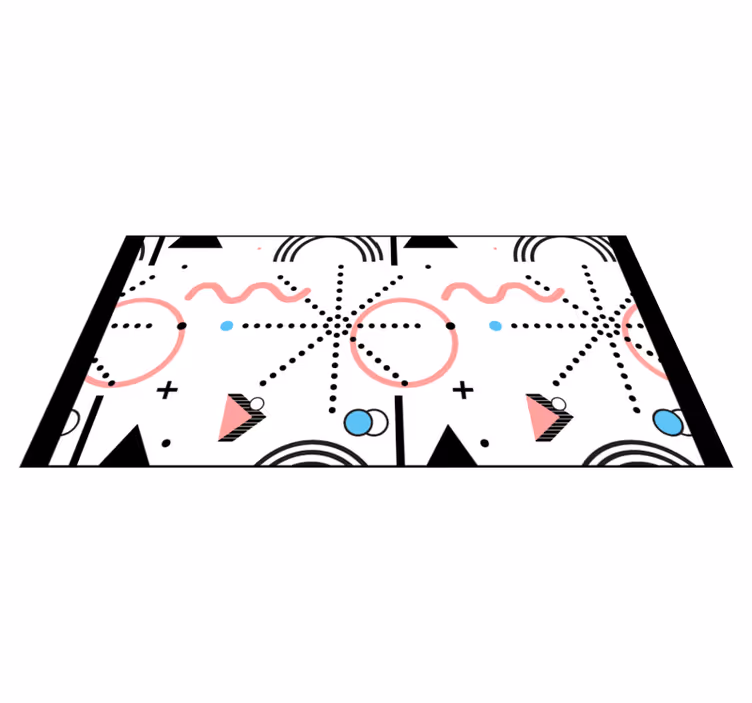 Wit geometrisch patroon vinyl tapijt modern - TenStickers