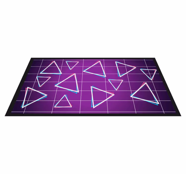 Levendig driehoekspatroon vinyl tapijt geometrisch - TenStickers