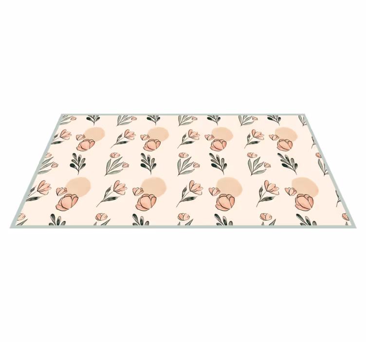 Tinten met bloemenpatroon vinyl tapijt bloemen en planten - TenStickers