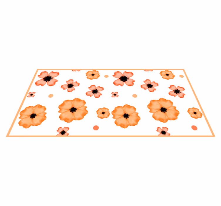 Patroonachtergrond vinyl tapijt bloemen en planten - TenStickers
