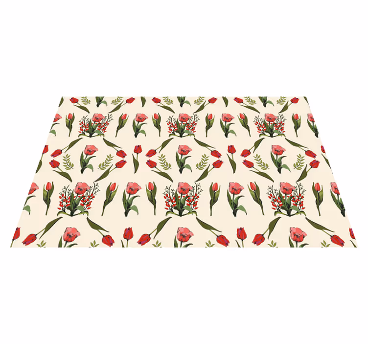 Bloeimotief vinyl tapijt bloemen en planten - TenStickers