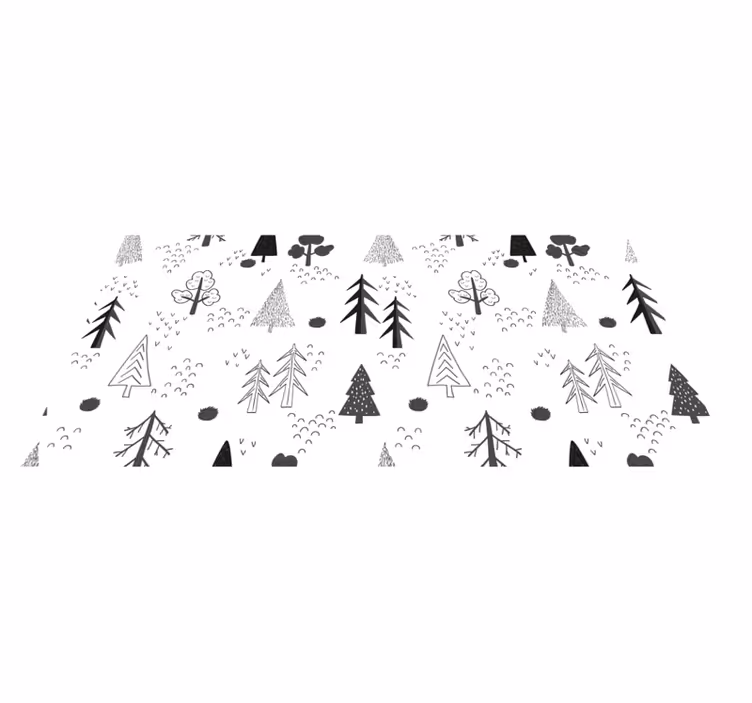 Boompatroon vinyl tapijt Scandinavisch - TenStickers