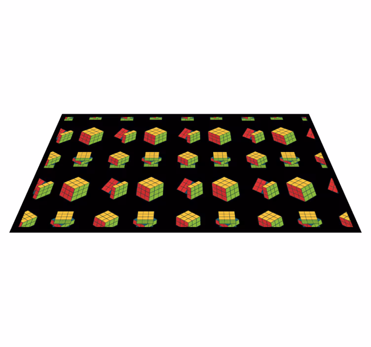 Rubik's kubuspatroon vinyl tapijt spel - TenStickers