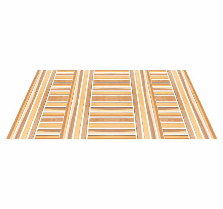 Stijlvolle houten vinyl tapijt met strepen - TenStickers