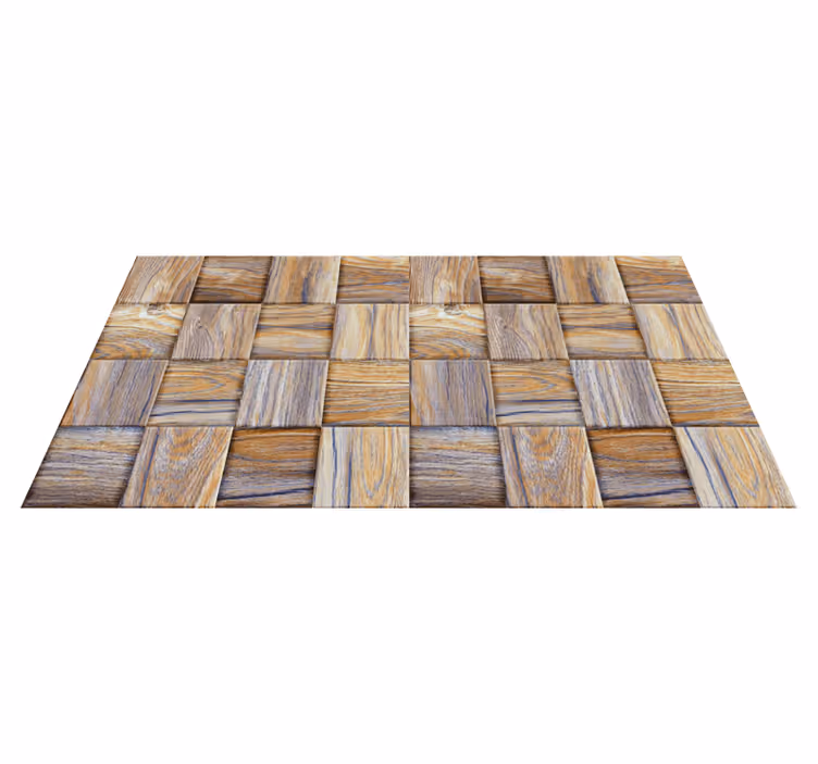 Blok stijl vinyl tapijt met houtstructuur - TenStickers