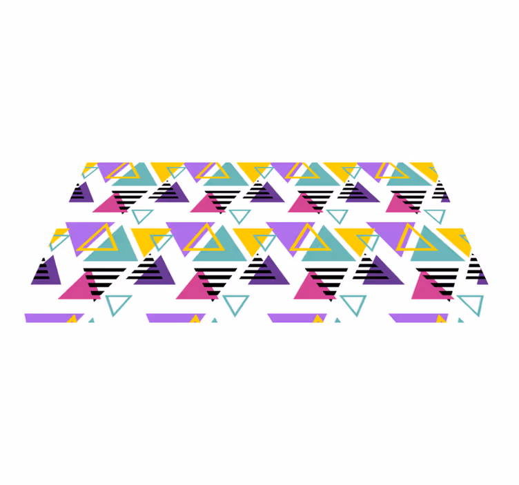Kleurrijke driehoekige opstelling vinyl tapijt geometrisch - TenStickers