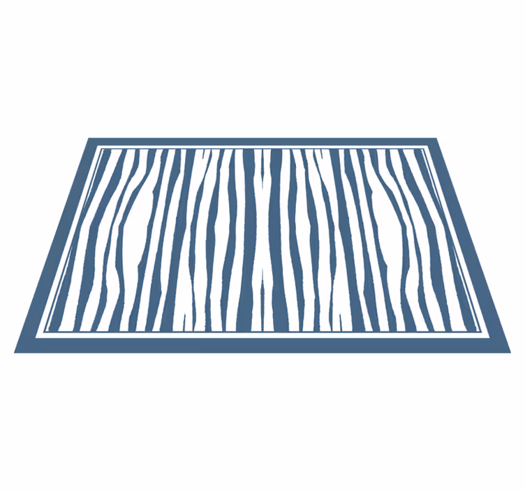 Blauwe zebrastrepen vinyl tapijt dierenprint - TenStickers