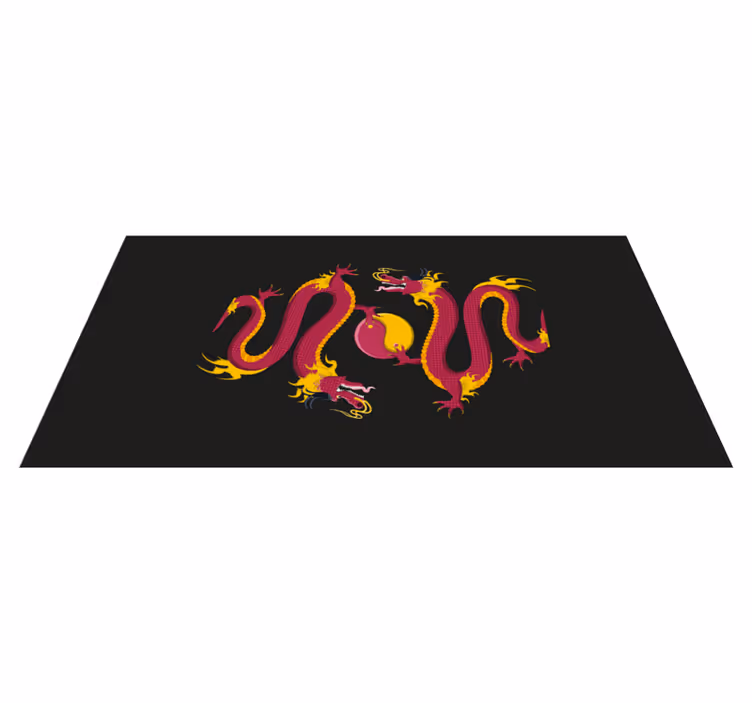 Drakensymboliek etnisch vinyl tapijt - TenStickers
