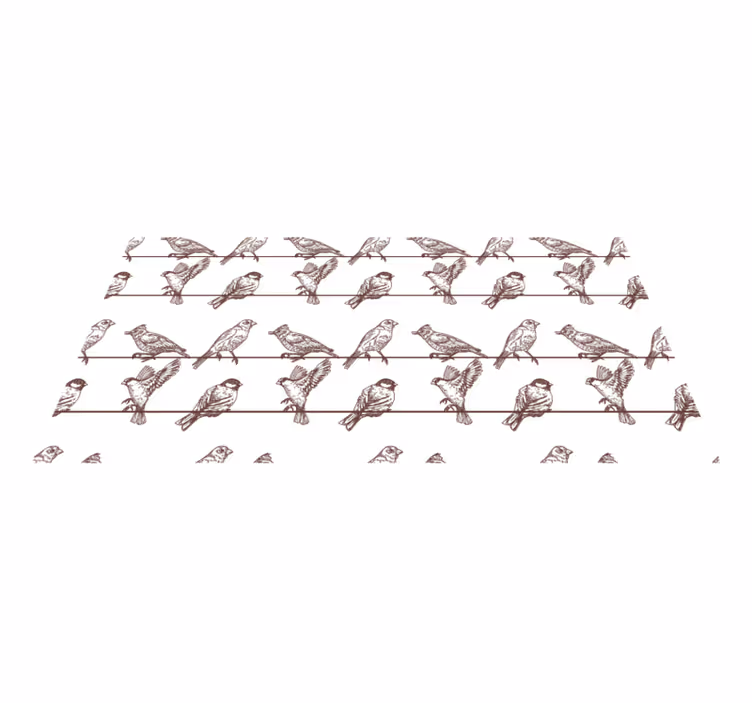Vogels op draden dieren vinyl tapijt - TenStickers