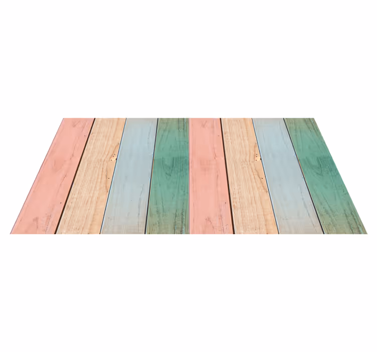 Pastel plank oppervlak vinyl tapijt met houtstructuur - TenStickers