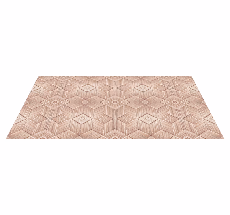 Geometrisch patroon vinyl tapijt met houtstructuur - TenStickers