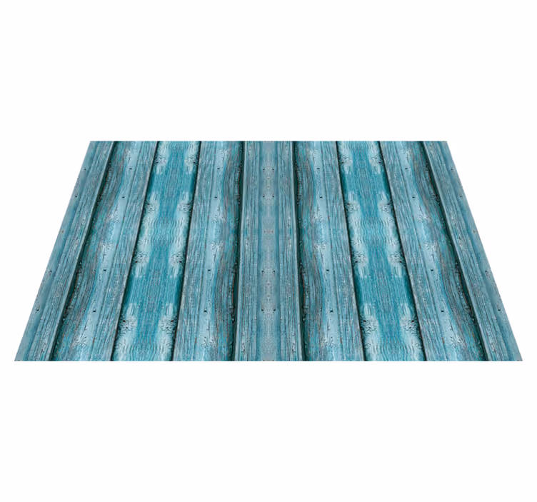 Verweerd blauw motief vinyl tapijt met houtstructuur - TenStickers
