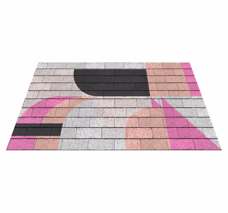Conceptuele kleursegmenten vinyl tapijt geometrisch - TenStickers